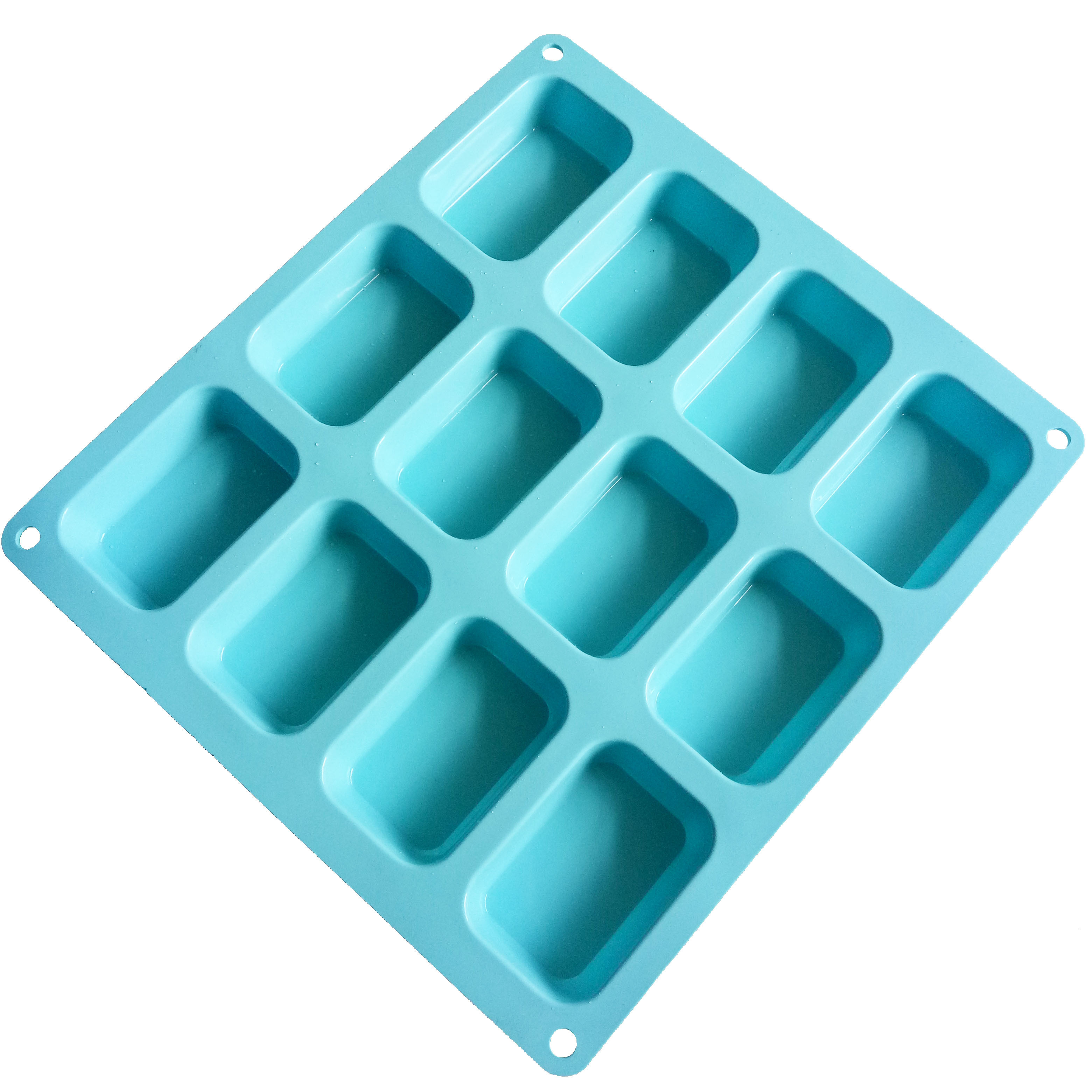 12 Oblongs Rectangle Bar Silicone Cake Baking Mold Cake Pan Muffin Cups Handmade Soap Moulds Biscuit Chocolate Ice Cube Tray DIY