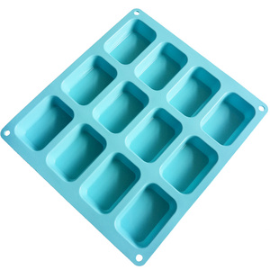 12 Oblongs Rectangle Bar Silicone Cake Baking Mold Cake Pan Muffin Cups Handmade Soap Moulds Biscuit Chocolate Ice Cube Tray DIY