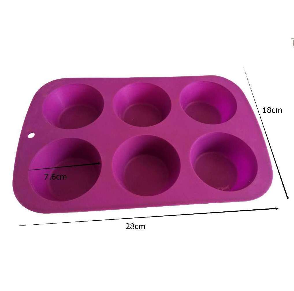 Mini Cup Sizes -Muffin & Cupcake Baking Pan Set Bakeware Trays Microwave Silicone Cake Mold-6 cups