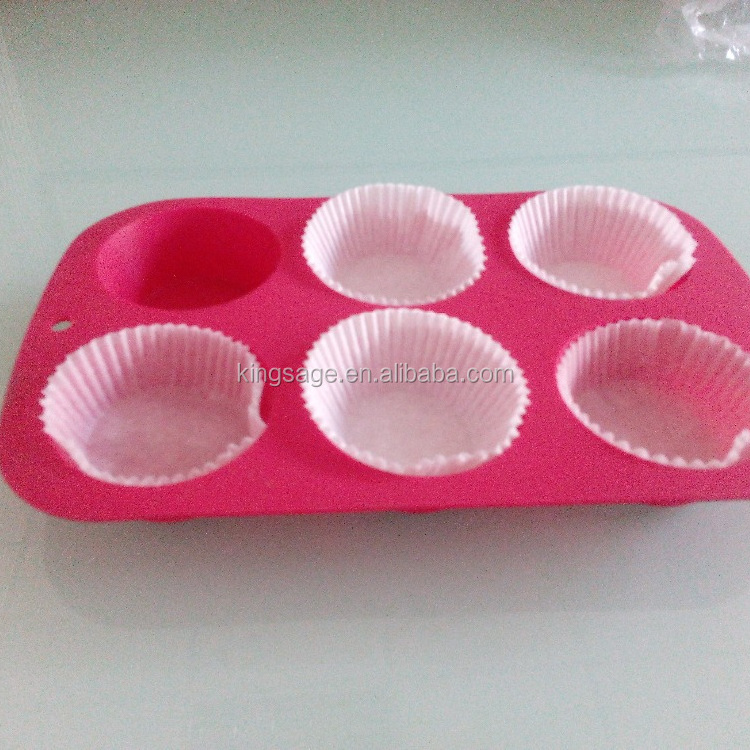 Silicone cookie baking pan.6 cups cake muffin pan