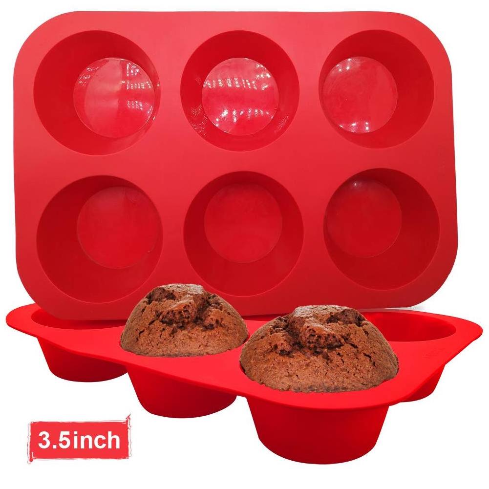 Silicone cookie baking pan.6 cups cake muffin pan