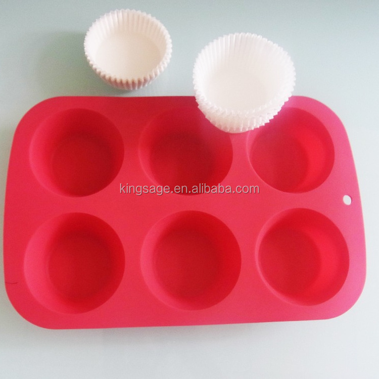 Silicone cookie baking pan.6 cups cake muffin pan