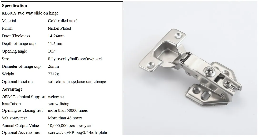 Furniture fitting hardwareKB2387 7G cold rolled liquid steel concealed hinge cabinet door hydraulic hinge 35mm cup