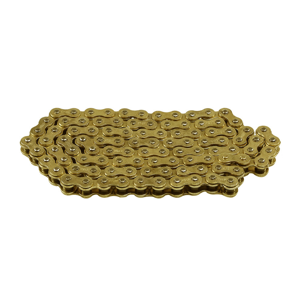 Golden 2 Rivet 415HX120L Motorcycle Chain in Malaysia Gold Motorcycle Parts Customized Package TY Sprocket Grease 40 Mn Steel