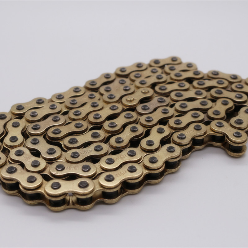 Golden 2 Rivet 415HX120L Motorcycle Chain in Malaysia Gold Motorcycle Parts Customized Package TY Sprocket Grease 40 Mn Steel