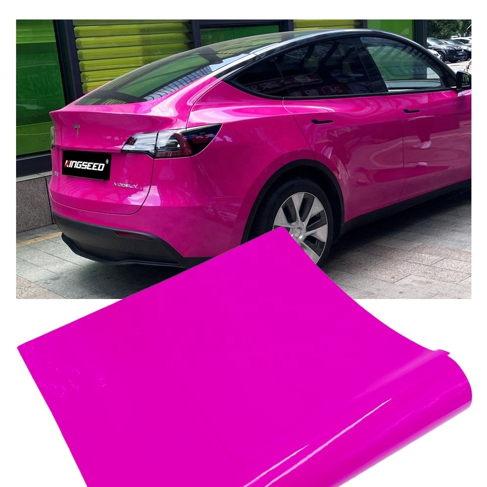 Glossy candy colored car body wrapping paper cars PET release liner vinyl wrap film auto cherry red vinyl wrap rolls for car