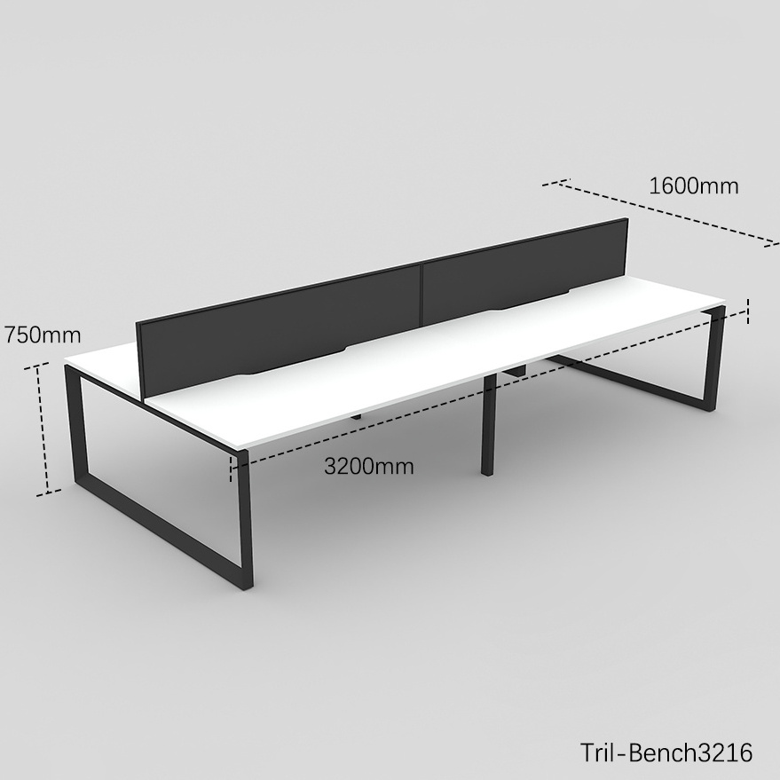 Luxury Office Furniture 320CM*W 160CM*D 75CM*H Working Table Cubicle Work Station Desk Furniture Work Station Desk Office