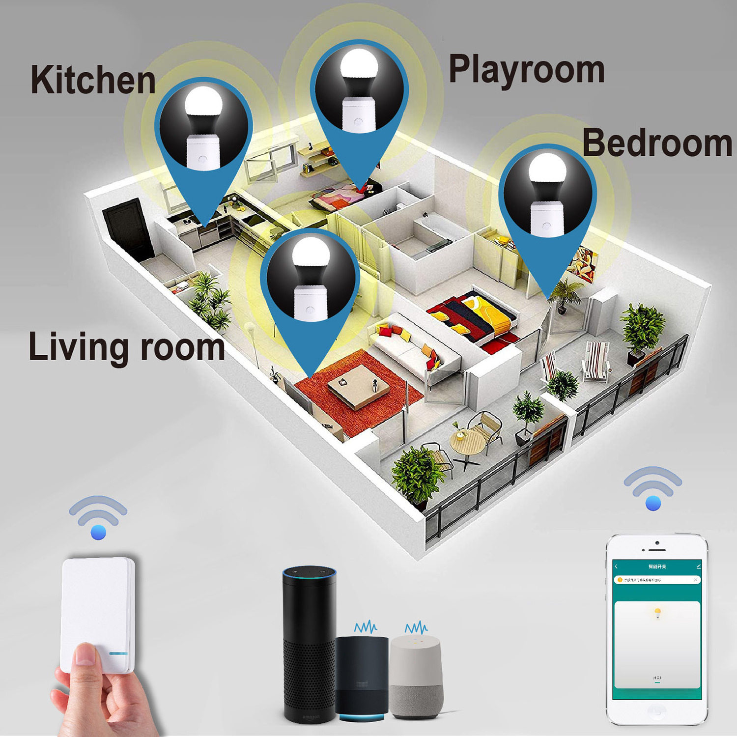 Smart WiFi Light Bulb Socket  E27 E26 wifi control smart lamp holder smart bulb socket holder