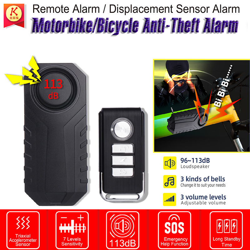 Most Popular  Wireless Remote Vibration Sensor Alarm bicycle alarms for bike anti theft alarm system