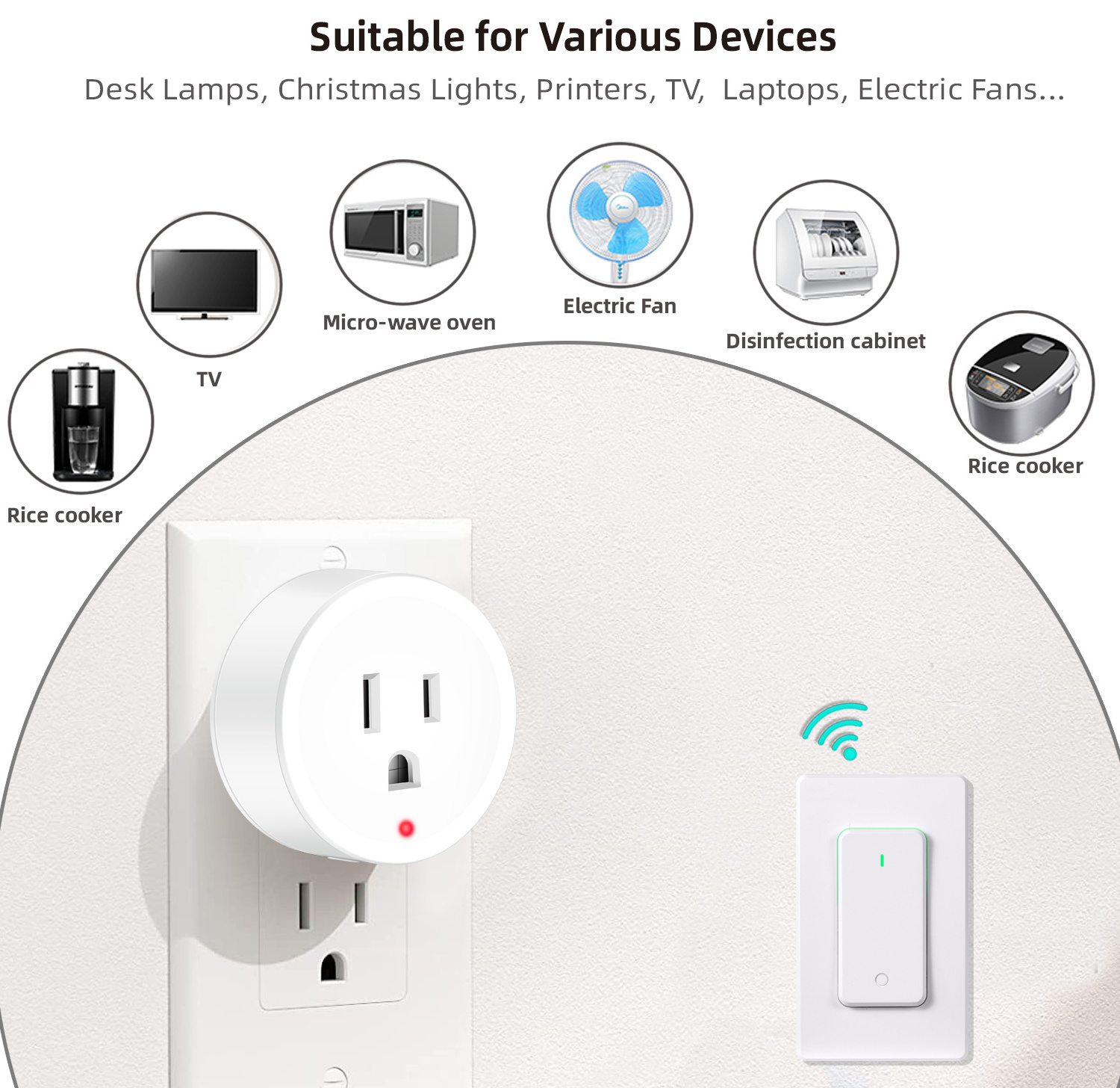 UL Certified Wireless Plug and switches electrical smart plug with remote control smart power socket plug connexion sans fil