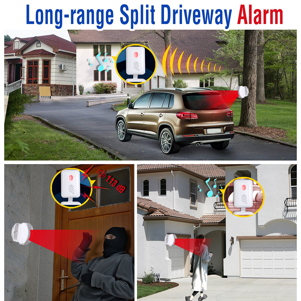 Manufacturer Wholesale Wireless Driveway Alarm Outdoor  PIR Motion Sensor and Radar Detector Security Alert System