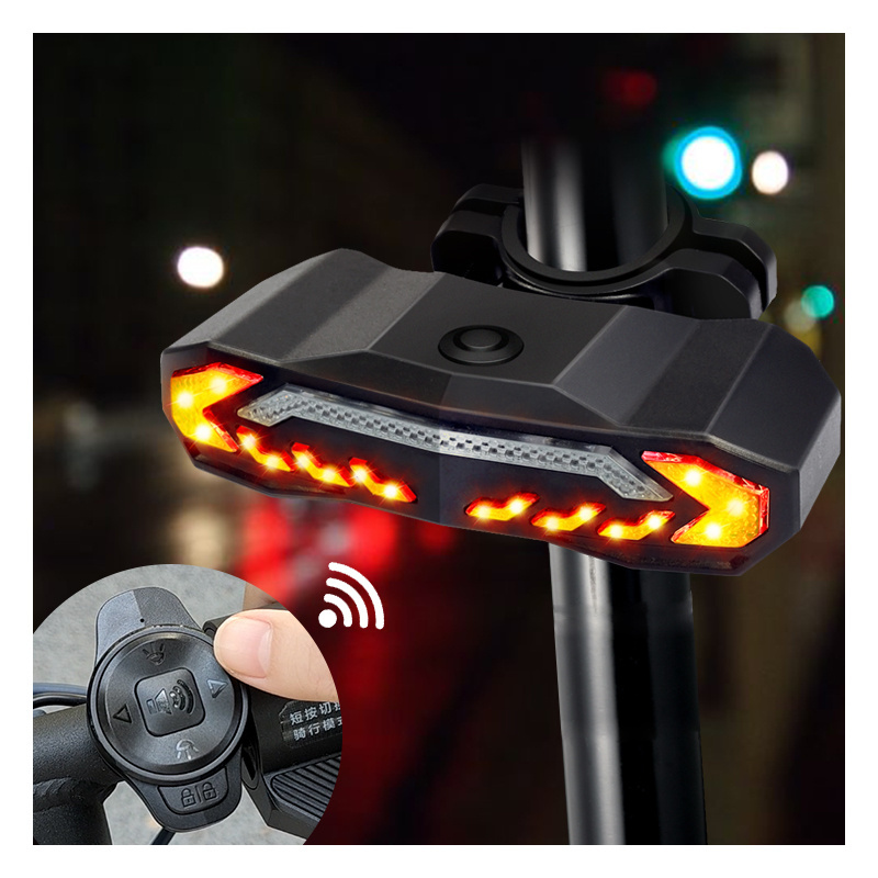 USB Rechargeable LED Bike Lights with Smart Brake Rear bike Light & Motorcycle Alarm PC Material IP65 Waterproof Features