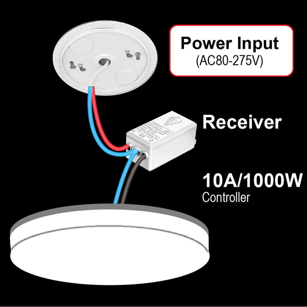 Wireless  FCC CE ROHS Certificates Waterproof CR2032 Battery Operation Remote Control Light Switch with Led Indicator