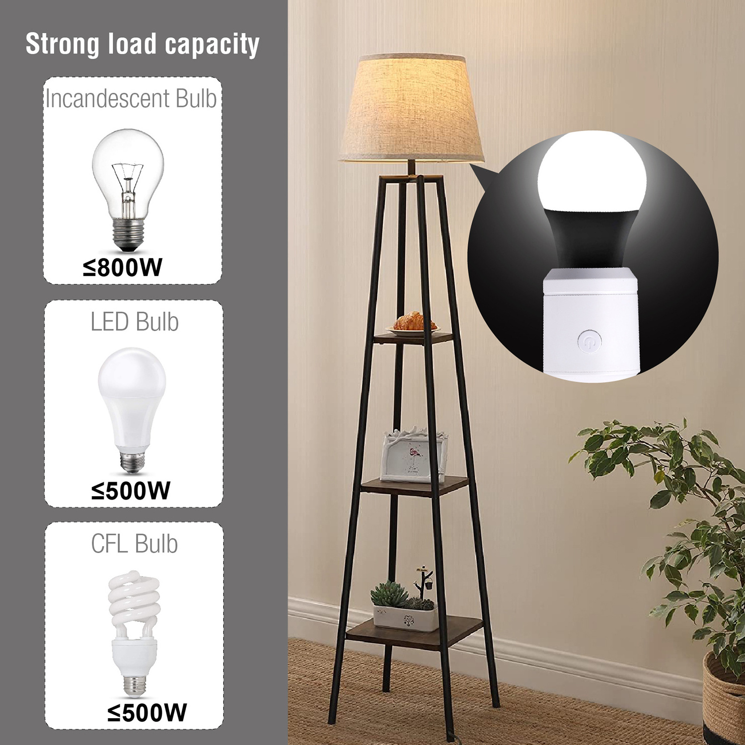 Wireless Remote Control E26 E27 Light Socket with Switch Remote On Off Light Switch Kit for LED Bulbs and Fixtures