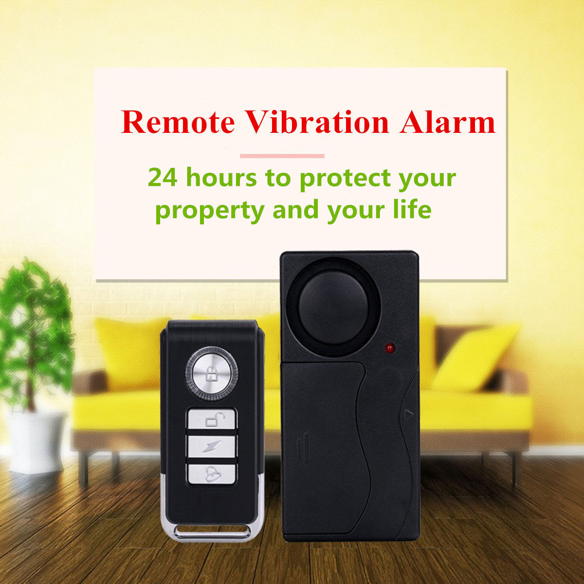 Wireless Remote control Vibration Detector Shake Shock Sensor Burglar Security Alarm for Window Door Car Motor Bike