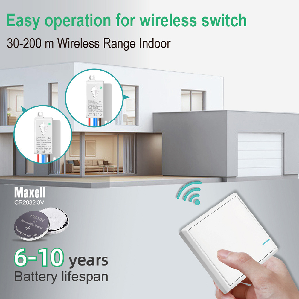 Waterproof Wall Switch Wireless Relay Work with Alexa and Google Home Electric Switch Wireless Tuya Wifi Smart Switch