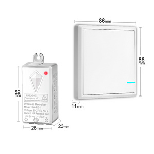 Wireless  FCC CE ROHS Certificates Waterproof CR2032 Battery Operation Remote Control Light Switch with Led Indicator