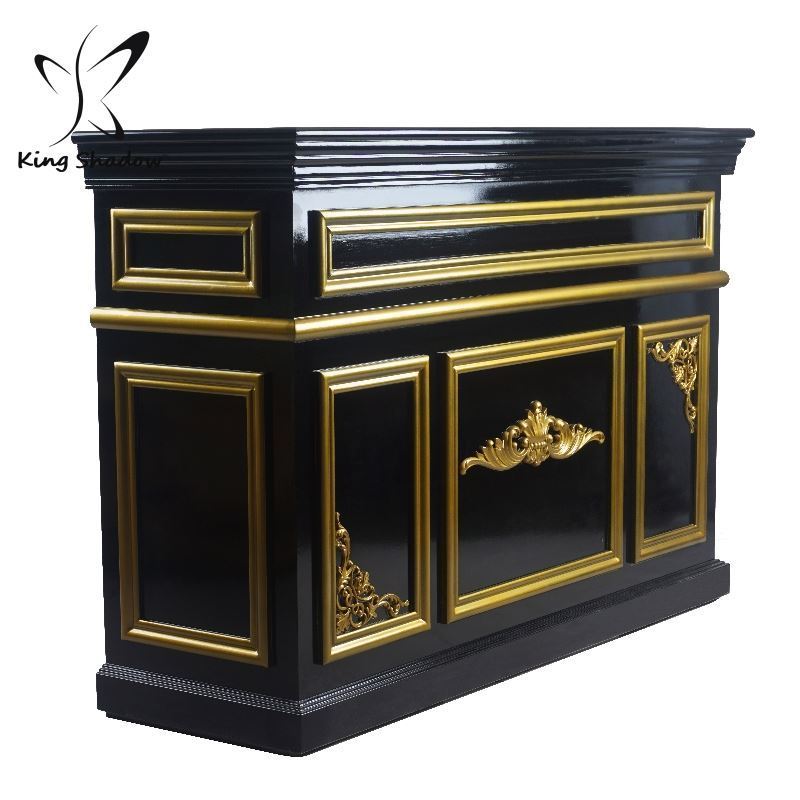 Hair salon reception desk black hotel counter restaurant bar counter