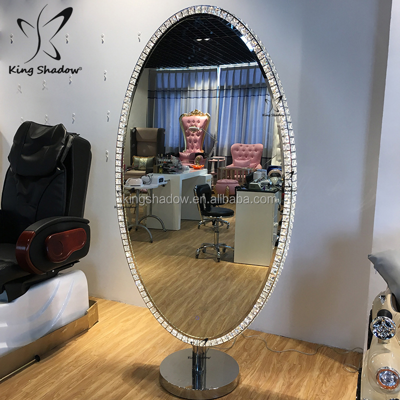 2022 hair saloon furniture set barber styling mirror stations makeup salon station with LED