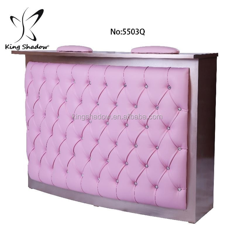 Commercial furniture office front counter used reception desk pink salon reception desk