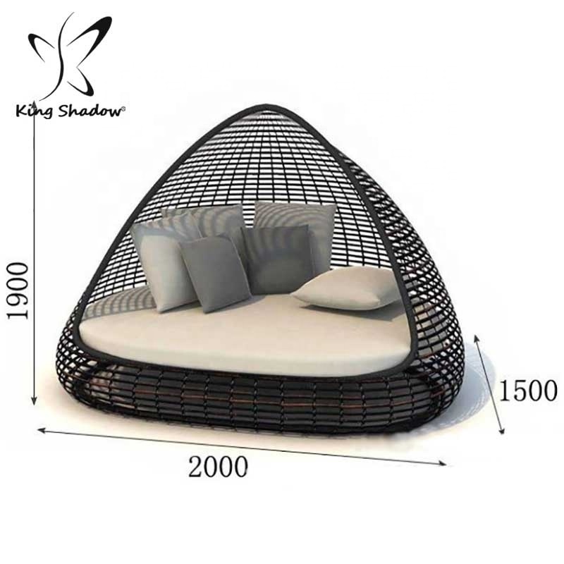 Outdoor Furniture Sun Lounger Wicker Sunbed  Garden Patio Rattan Daybed Swimming Pool Beach Club Furniture