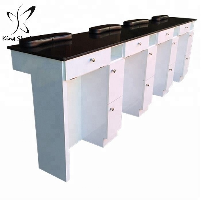 French Style Furniture Salon Manicure Table Nail Salon Furniture White Manicure Table Used Folding Tables for Sale MDF Board