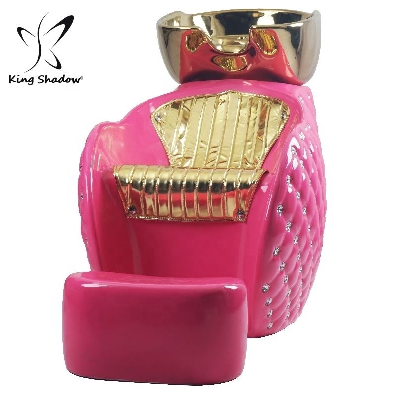 Beauty salon furniture sets pink mouth lips shape waiting sofa styling mirror station hairdressing chair barber chairs