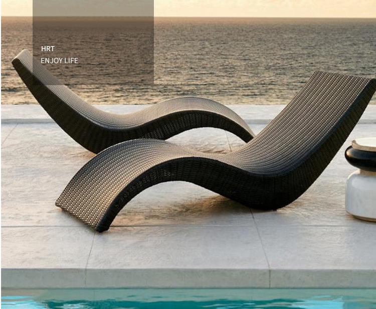 Outdoor Furniture S Shape Chair Hotel Swimming Pool Leisure Rattan Chair lounge chair