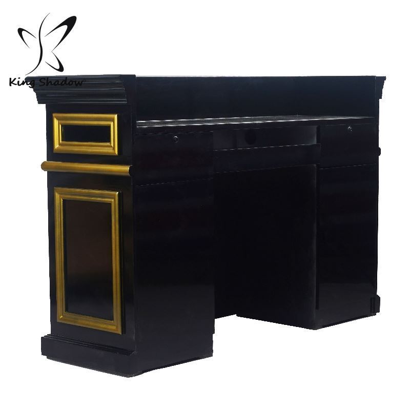 Hair salon reception desk black hotel counter restaurant bar counter