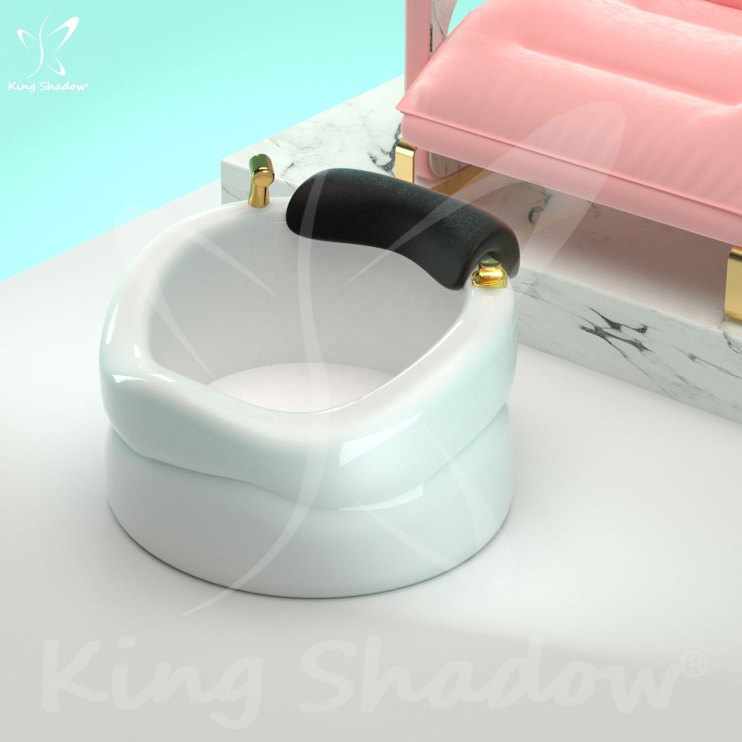 King Shadow 2024 Newest Modern Throne-Style Pedicure Chair Luxury Foot Spa Massage Sofa for Salon Beauty Made of Wooden Metal