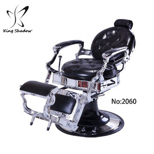 Vintage Barber Chair Big Pump for Men's Barber Chairs With Silver Frame Salon Furniture