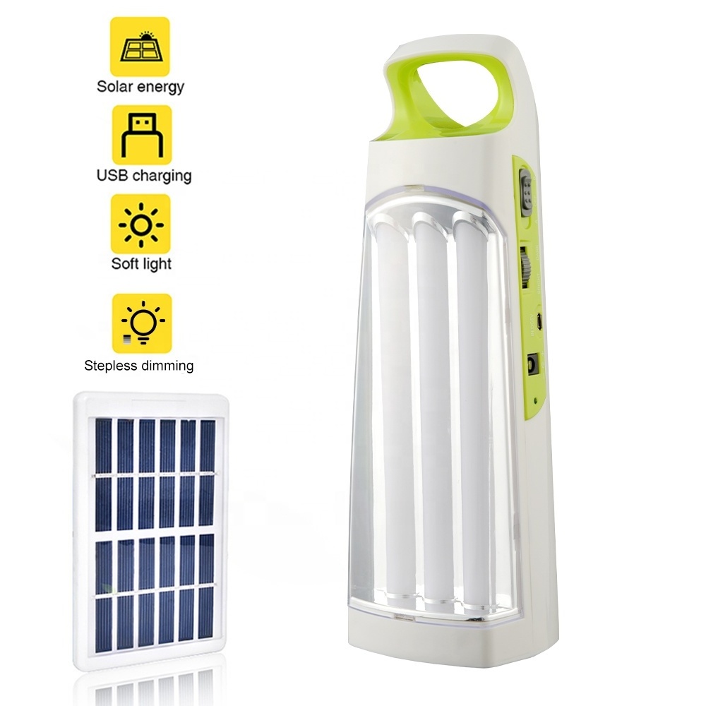 Hiking Emergency Light Brightness AC DC Cord USB Rechargeable Solar Handy Lantern