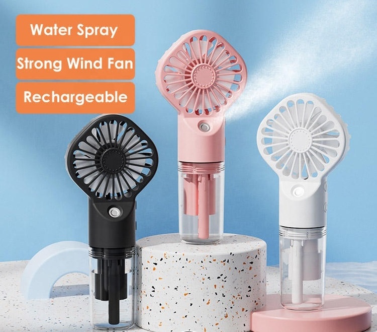 Gift Sets Mini Handheld Misting Fan Rechargeable Outdoor Portable Hand Water Spray Mister Mist Fan with Water Spray Mist Bottle