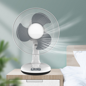 AC DC 12 INCH Air Cooler 3 Speeds 6V Electric Desk Fans Cooling Charging Solar With LED Light Rechargeable Table Fan