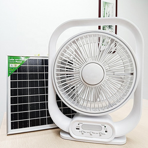 12 Inch Solar Powered Table Fans Portable Rechargeable Desktop Emergency Light Fan