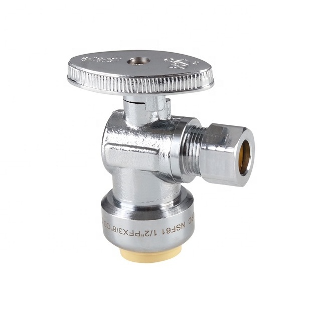 Lead Free Brass Push-Fit ball valve North America Push to connect plumbing fitting PEX angle valve quick connect valve