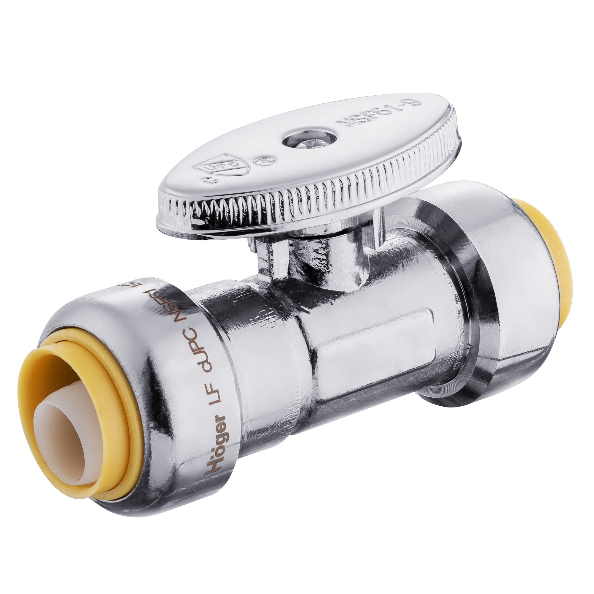 Lead Free Brass Push-Fit ball valve North America Push to connect plumbing fitting PEX angle valve quick connect valve