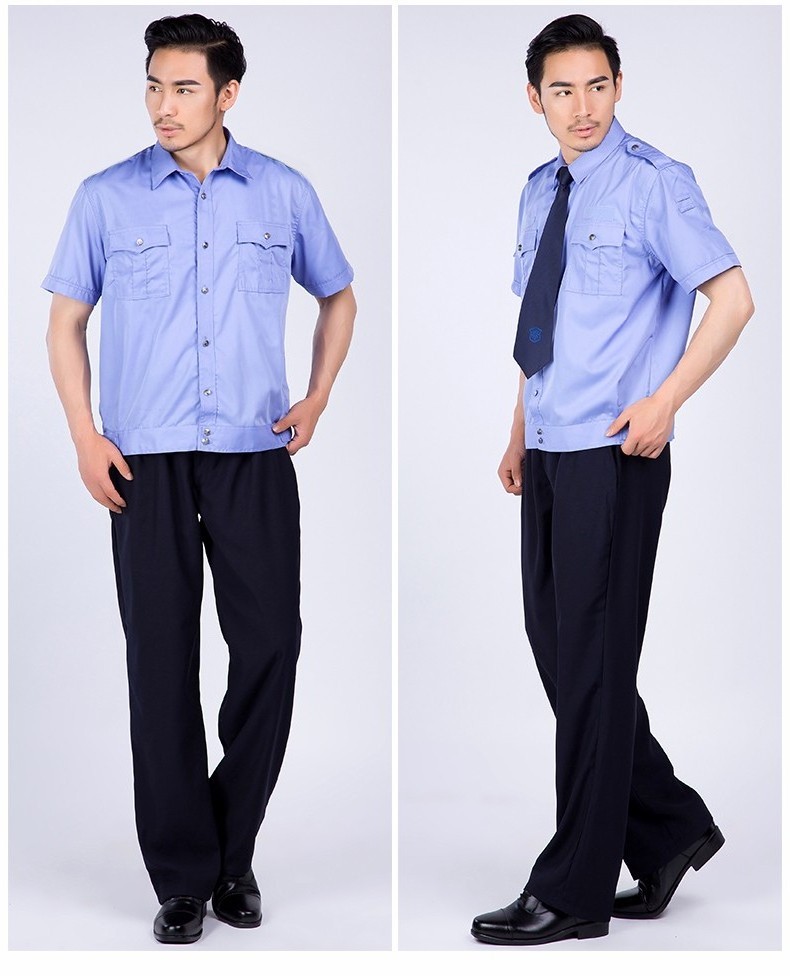 Custom Design 100% Polyester Twill Fabric Work Wear Short Sleeve Shirt and Pants Set Doorman Security Uniform