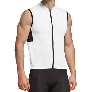 Custom Logo Polyester Cycling Jerseys Bike Shirt Sleeveless Tee Full Zipper Bicycle Uniform Rear Pockets Cycling Vest