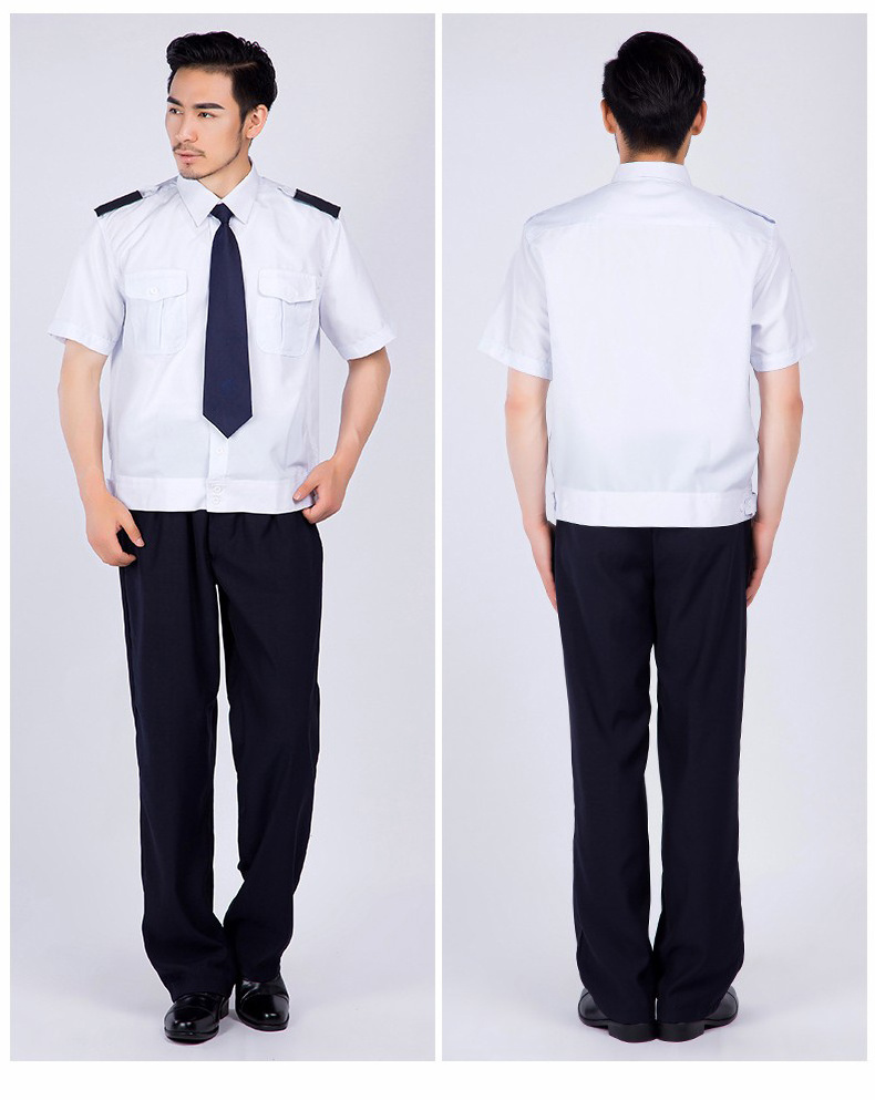 Custom Design 100% Polyester Twill Fabric Work Wear Short Sleeve Shirt and Pants Set Doorman Security Uniform