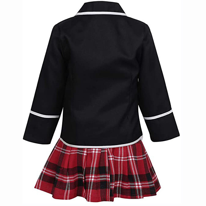 Custom Logo Kids Girls JK School Uniform Cosplay Costume Jacket Coat dress Shirt Tie Mini Skirt