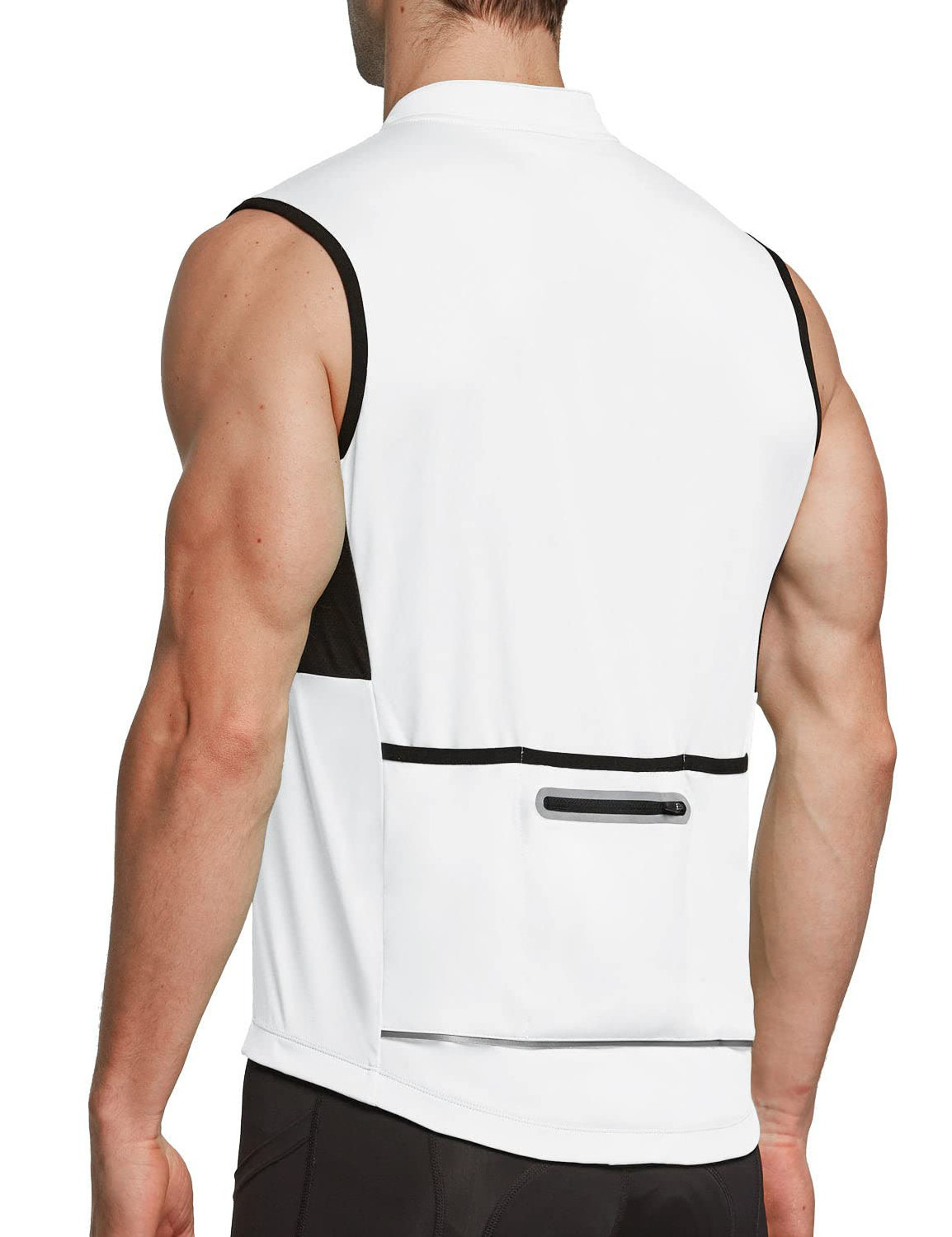 Custom Logo Polyester Cycling Jerseys Bike Shirt Sleeveless Tee Full Zipper Bicycle Uniform Rear Pockets Cycling Vest