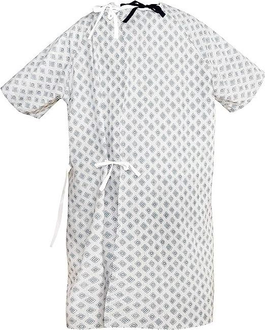 Premium Quality polyester cotton blended Hospital Gown Unisex Patient Gowns Back Ties Oversize Breathable Custom Embroidery Logo