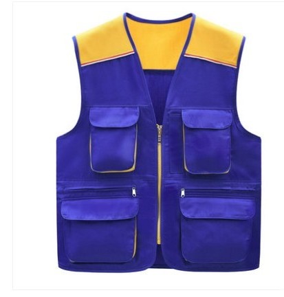 100% Polyester Wholesale Volunteer Multi Pockets Fishing Men Plain Utility Vest