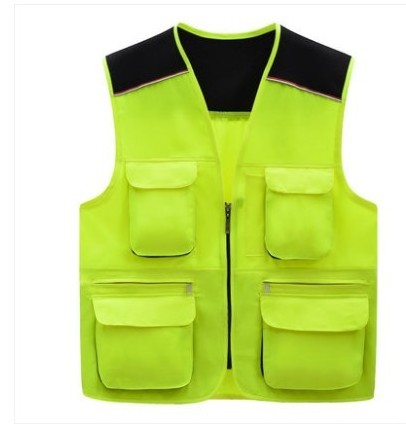 100% Polyester Wholesale Volunteer Multi Pockets Fishing Men Plain Utility Vest