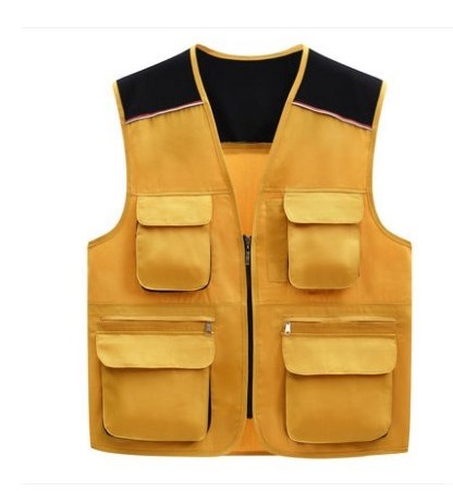 100% Polyester Wholesale Volunteer Multi Pockets Fishing Men Plain Utility Vest