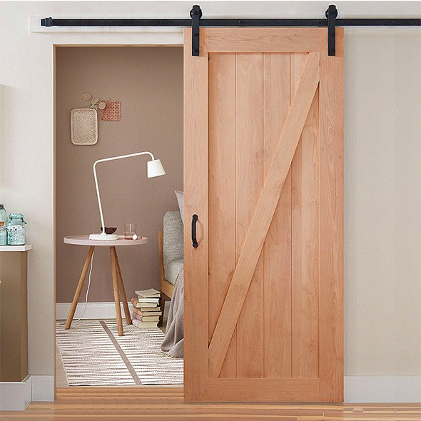 Prettywood Soundproof Hidden modern wood door designs Sliding Barn Doors and hardware kit For House