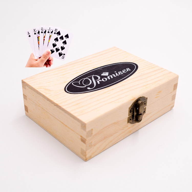 Custom wooden box for travel playing cards poker set printing in wood box