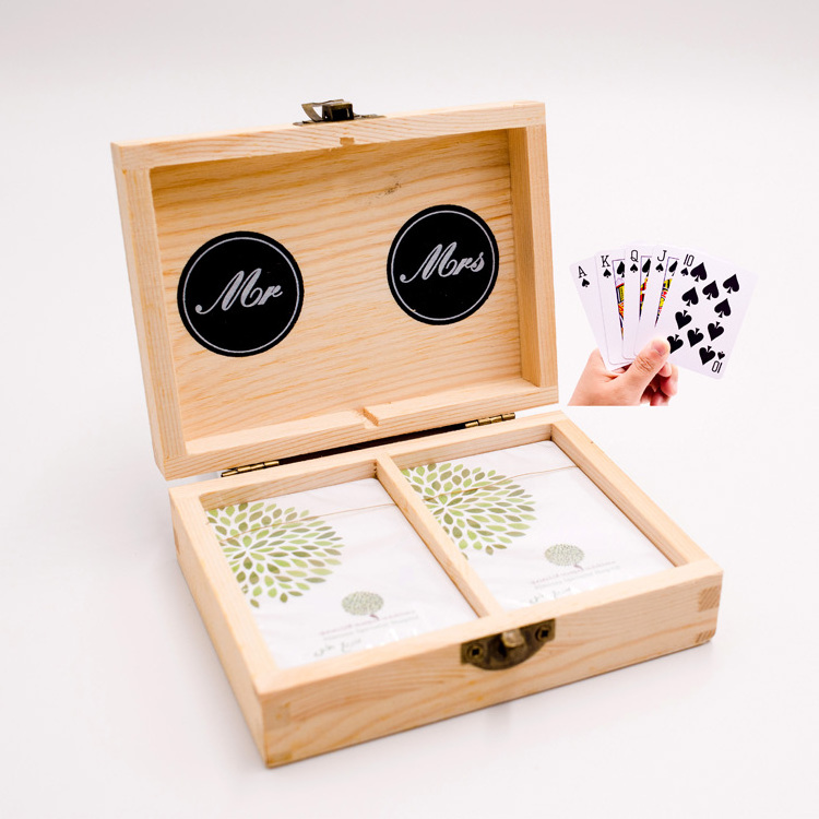 Custom wooden box for travel playing cards poker set printing in wood box