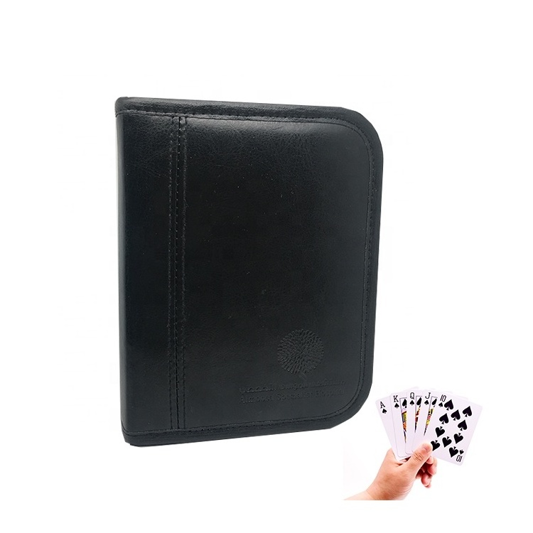 Pu Leather Material Travel Storage Case Box Pouch For Poker Playing Cards